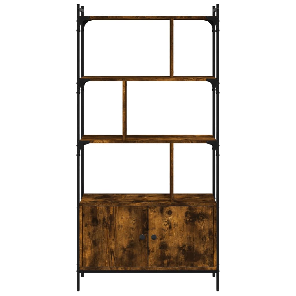Regal za knjige s vratima boja hrasta 76,5x30x154,5 cm drveni
