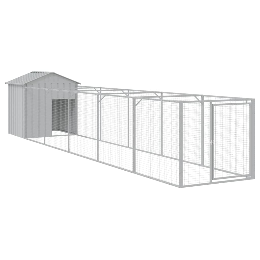 Kućica za pse s krovom svjetlosiva 117 x 609 x 123 cm čelična