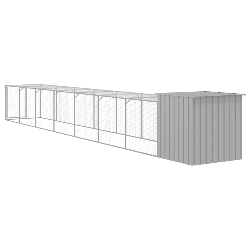 Kavez za kokoši s igralištem svjetlosivi 110x813x110 cm čelični