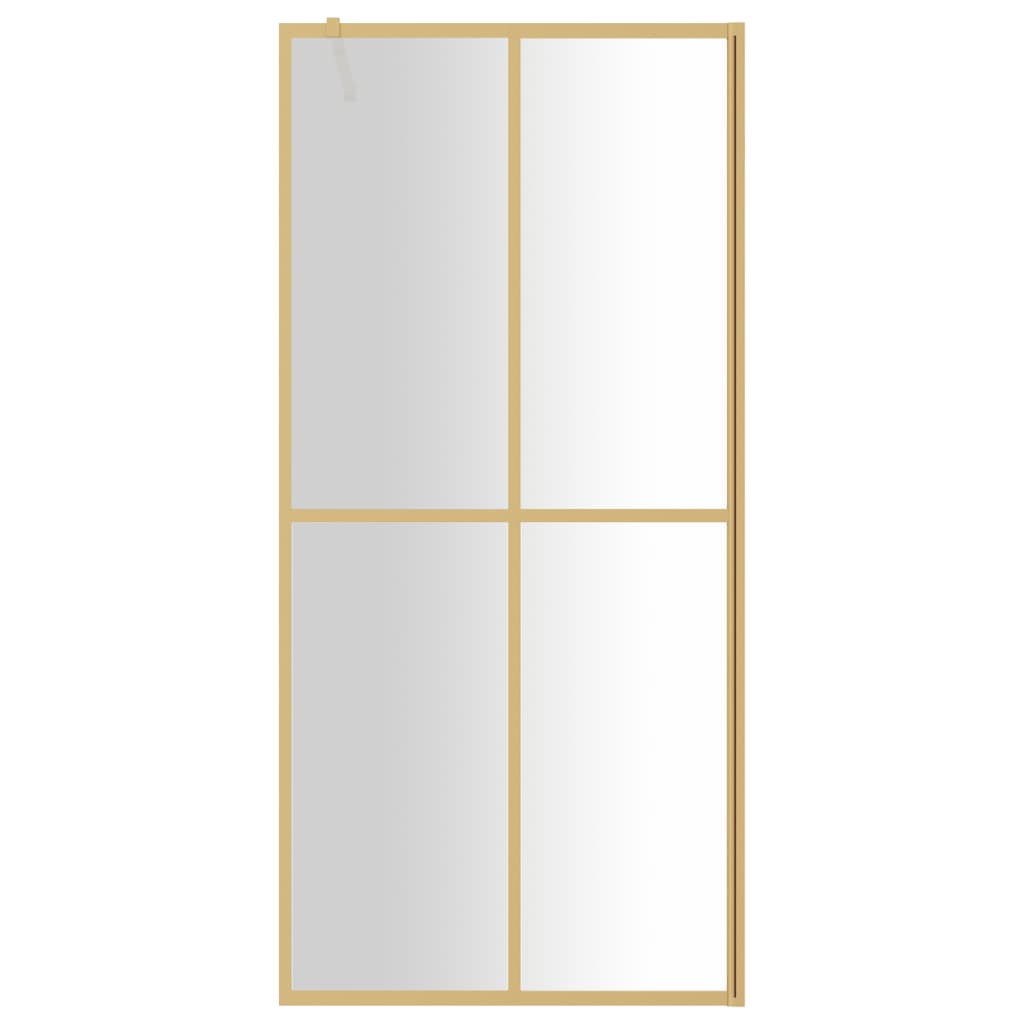 Stijenka za walk-in tuš sa staklom ESG zlatna 90 x 195 cm