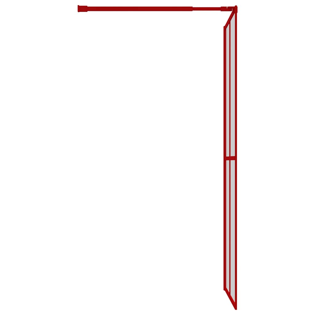 Stijenka za walk-in tuš sa staklom ESG crvena 100 x 195 cm