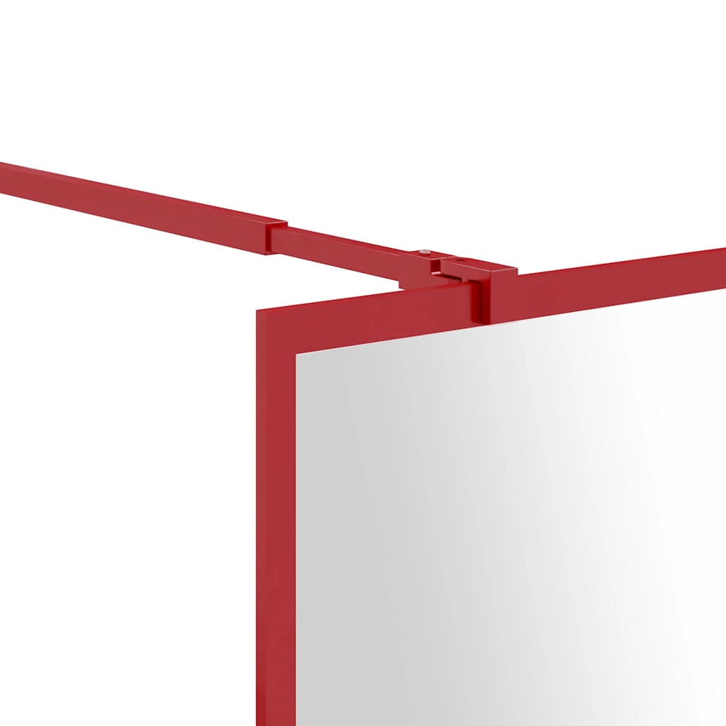 Stijenka za walk-in tuš sa staklom ESG crvena 100 x 195 cm