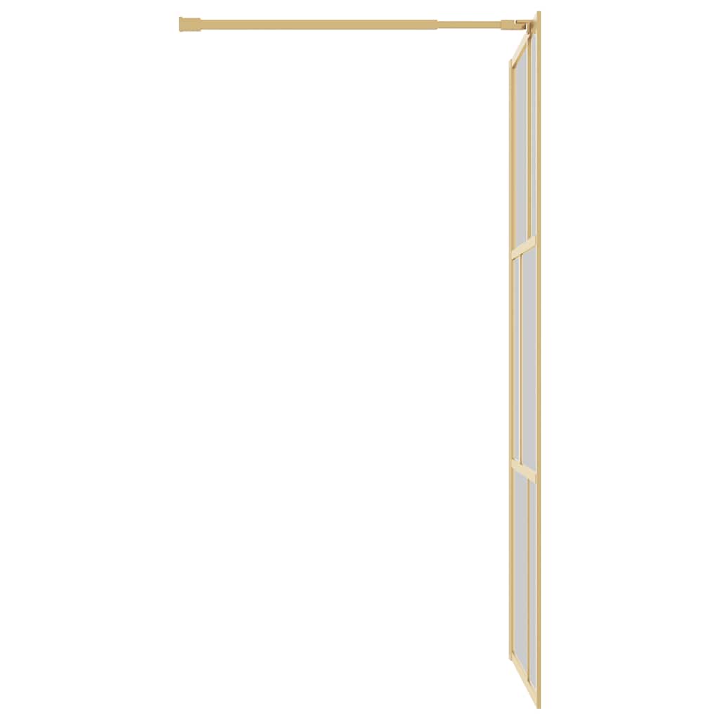 Stijenka za walk-in tuš s prozirnim staklom ESG zlatna 80x195cm