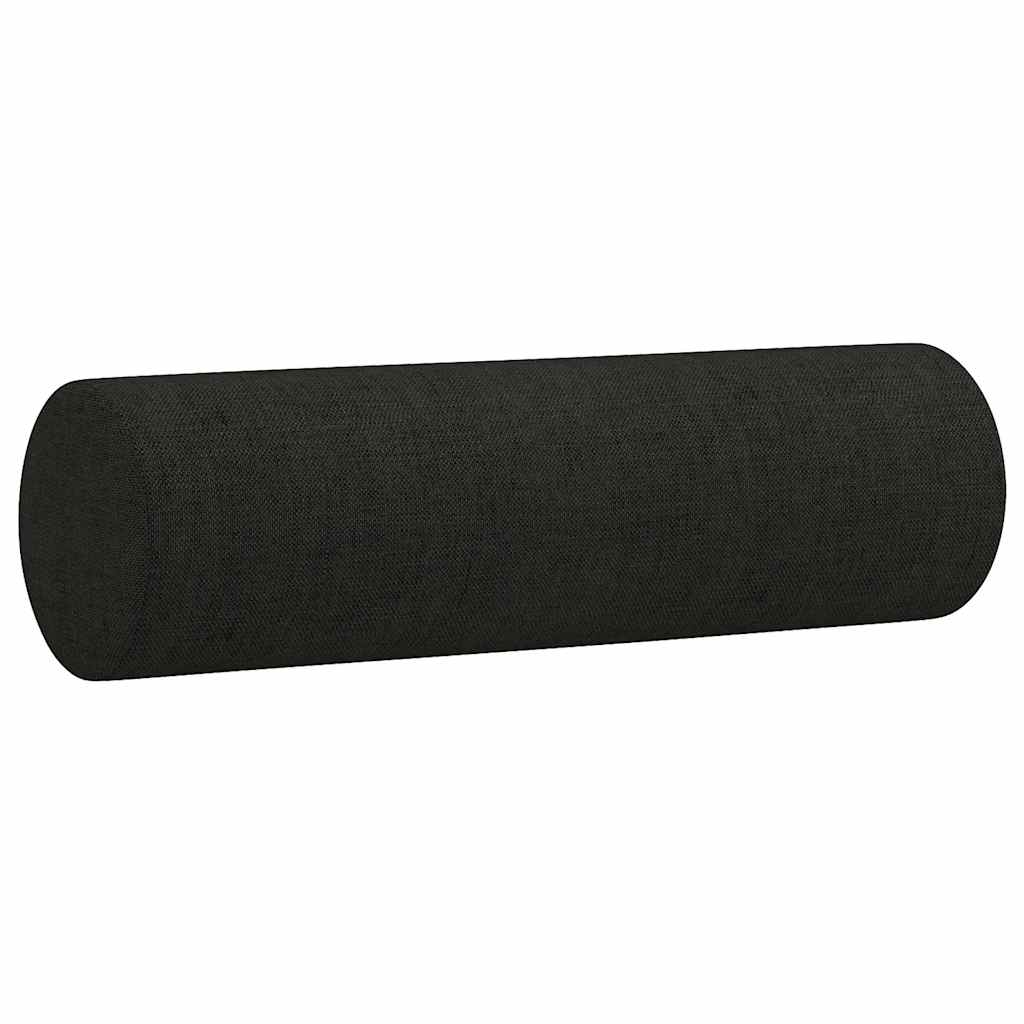 Dvosjed s ukrasnim jastucima crni 120 cm od tkanine