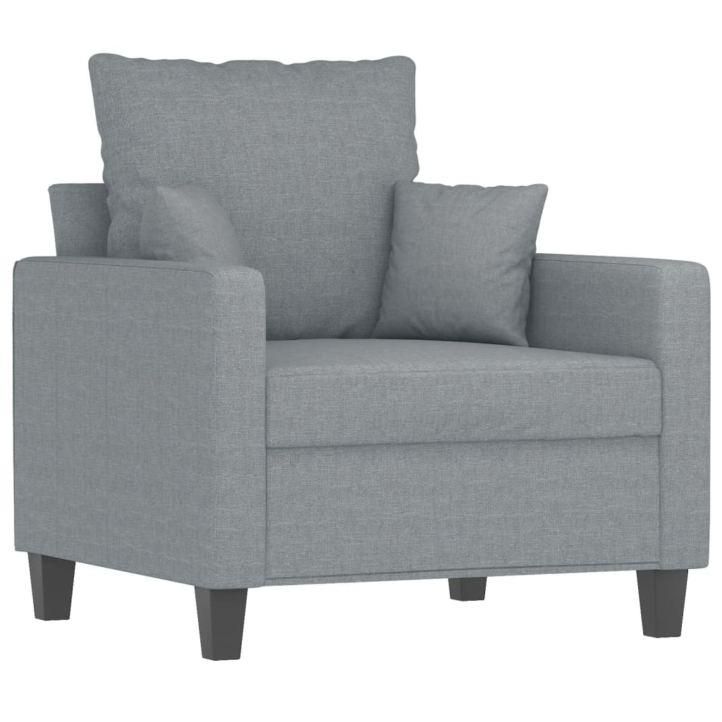 Fotelja s tabureom svjetlosiva 60 cm od tkanine
