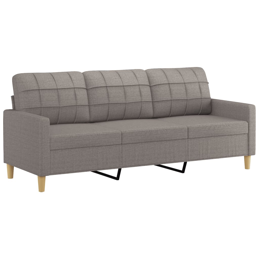 2-dijelni set sofa s jastucima smeđesivi od tkanine Tupe