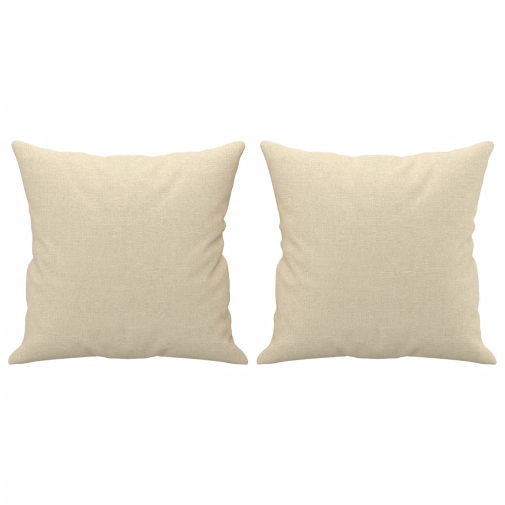 4-dijelni set sofa s jastucima krem od tkanine
