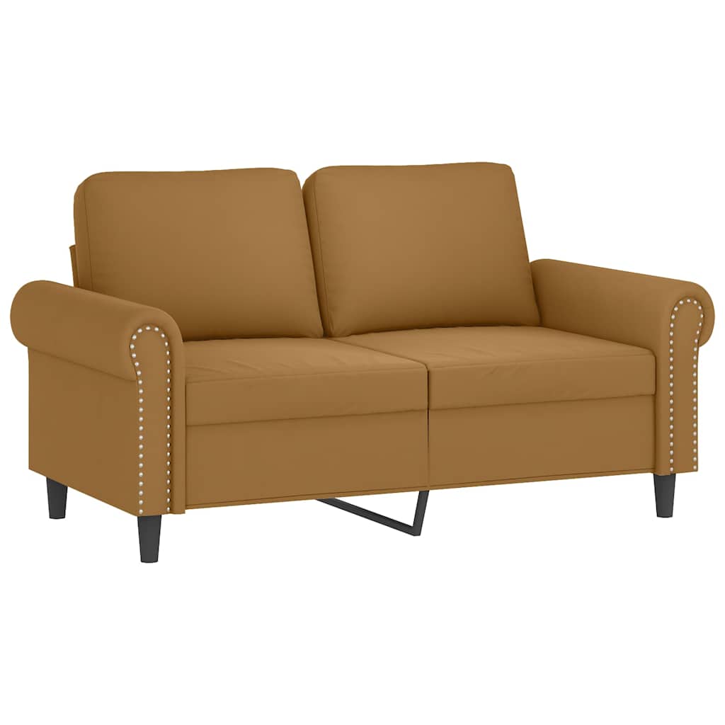 4-dijelni set sofa s jastucima smeđi baršunasti Smeđa