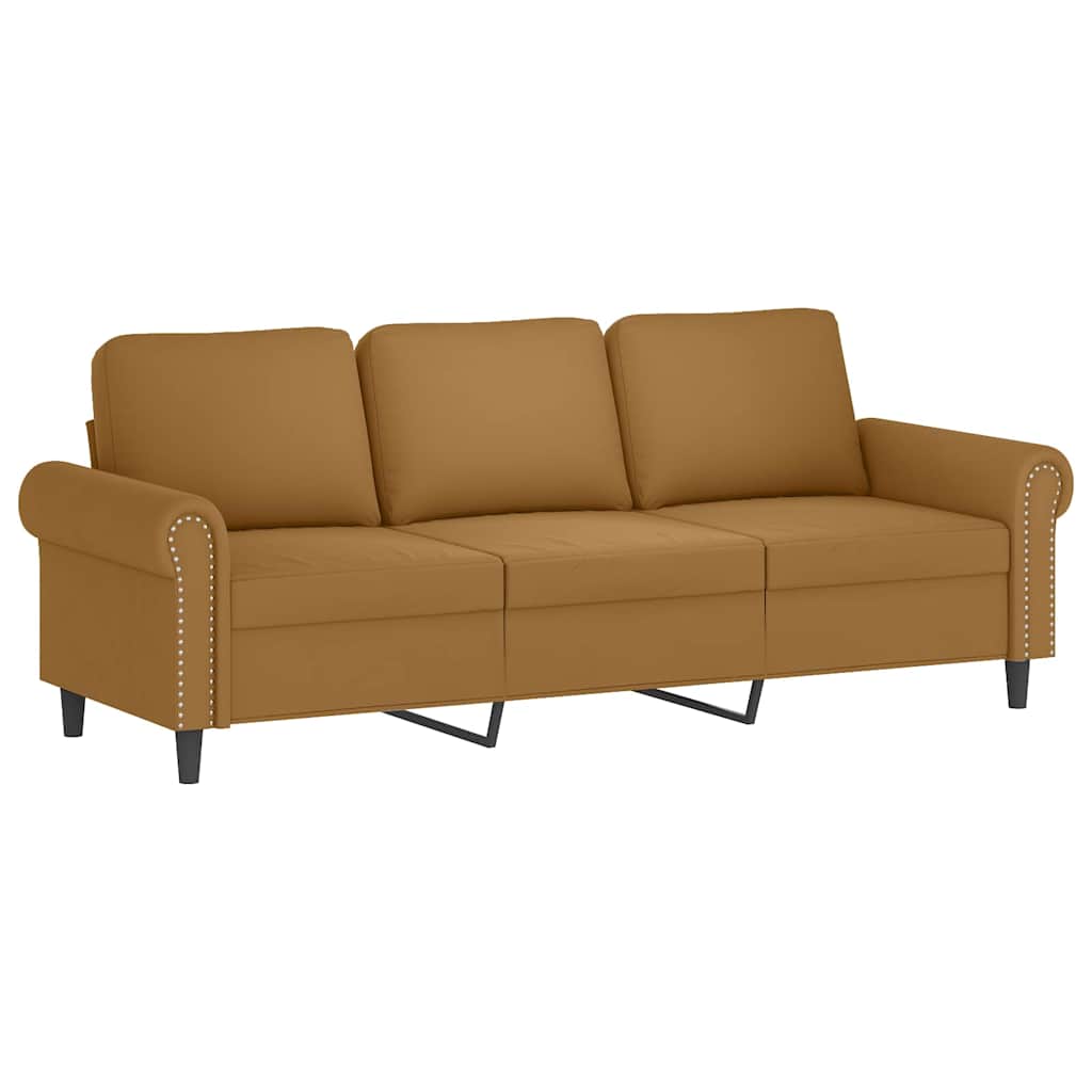 4-dijelni set sofa s jastucima smeđi baršunasti Smeđa
