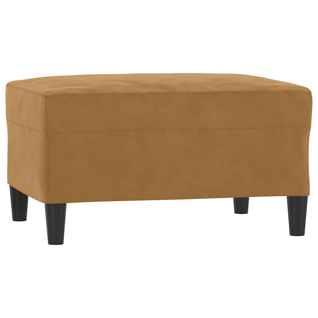 4-dijelni set sofa s jastucima smeđi baršunasti Smeđa