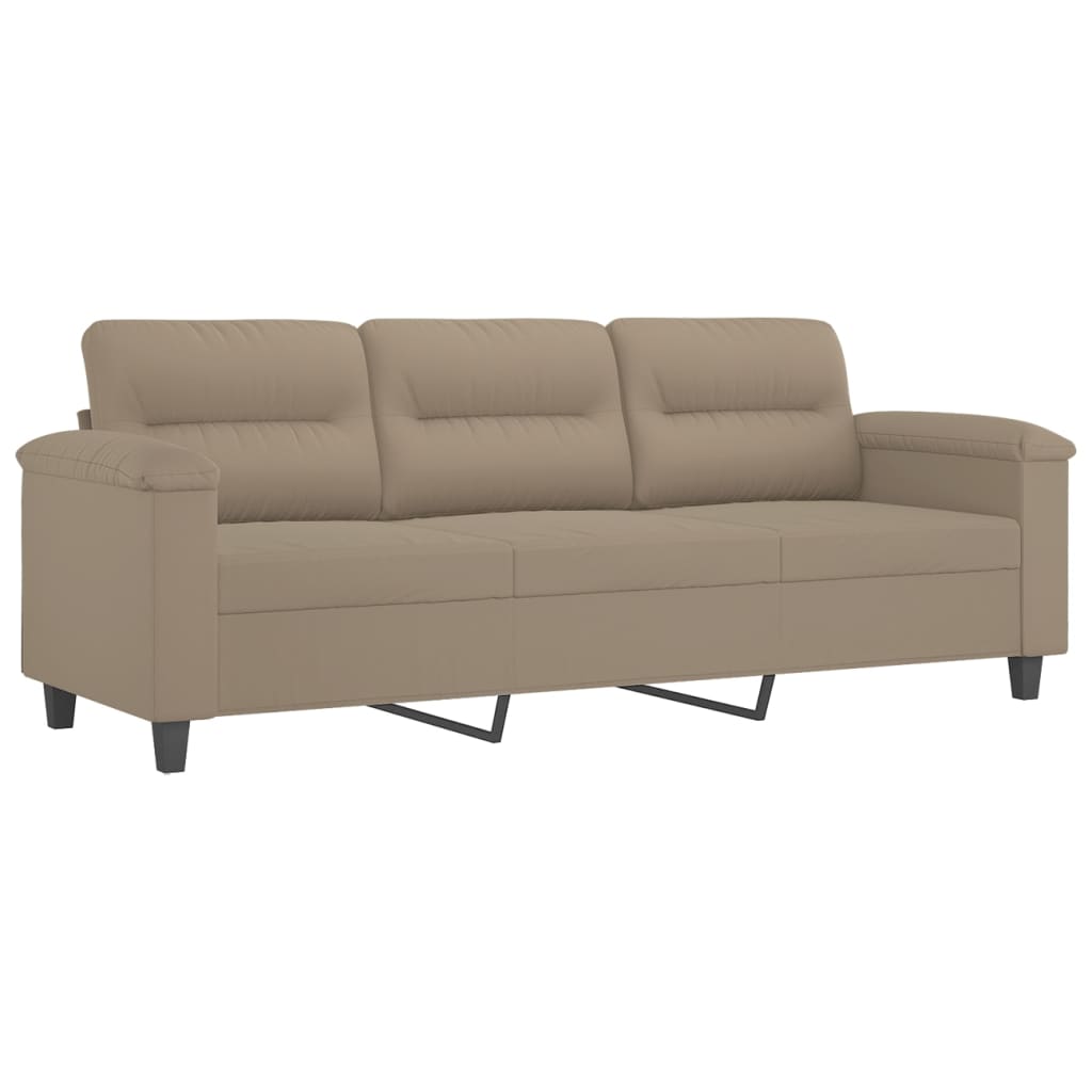 4-dijelni set sofa s jastucima, taupe mikrofibra tkanina