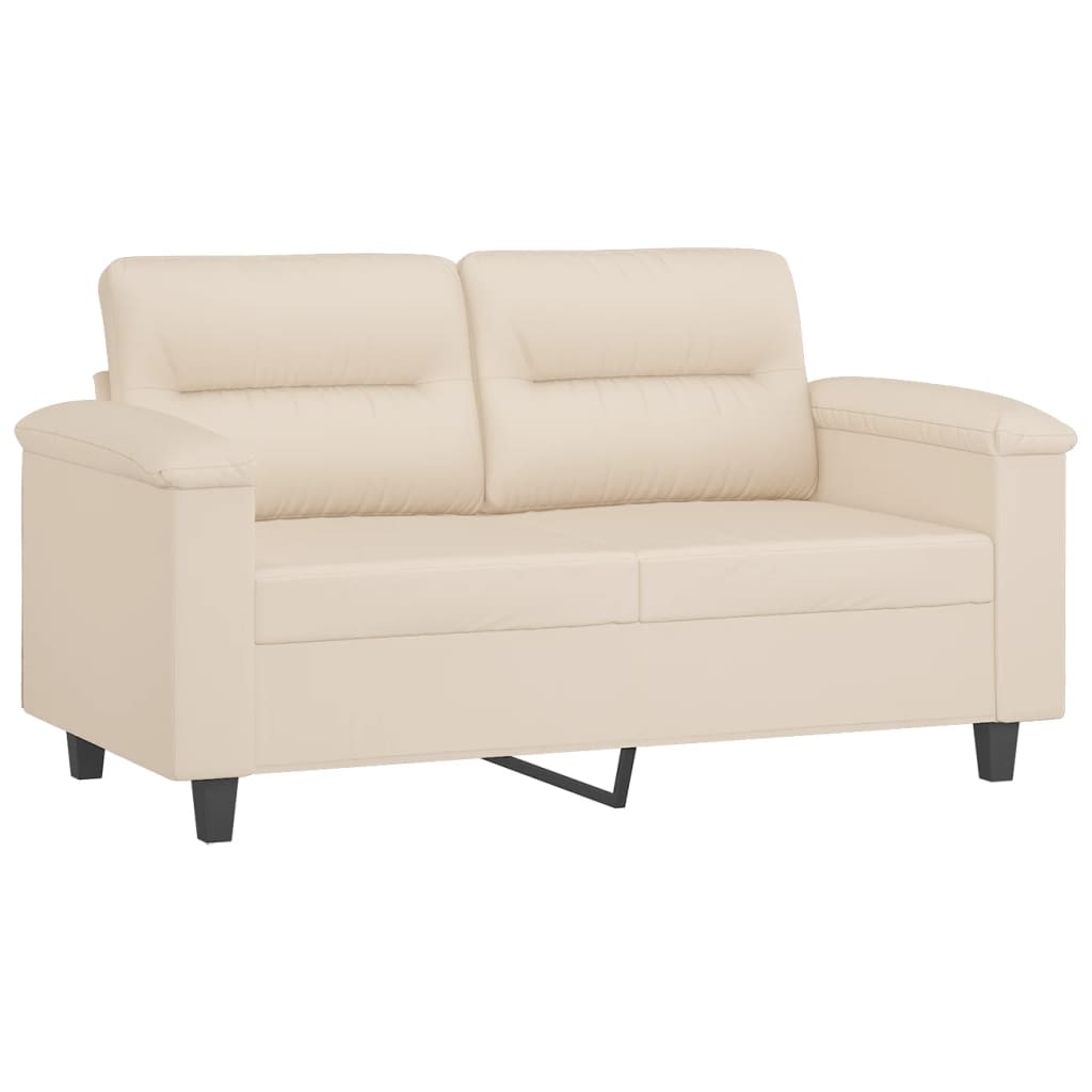 3-dijelni set sofa s jastucima bež tkanina od mikrovlakana