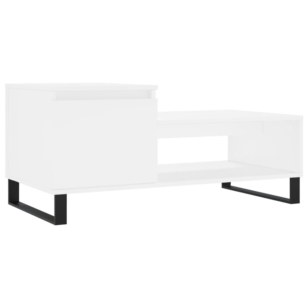 Stolić za kavu bijeli 100 x 50 x 45 cm od konstruiranog drva