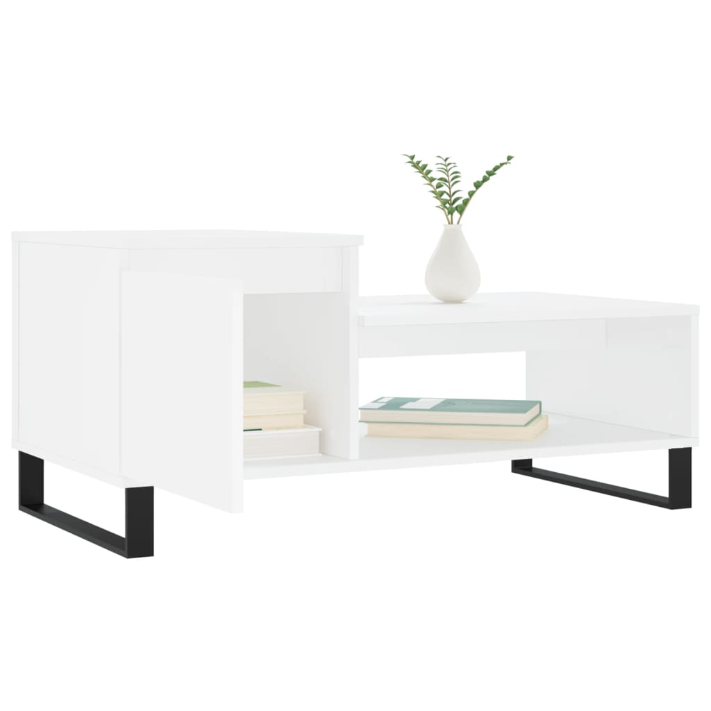 Stolić za kavu bijeli 100 x 50 x 45 cm od konstruiranog drva
