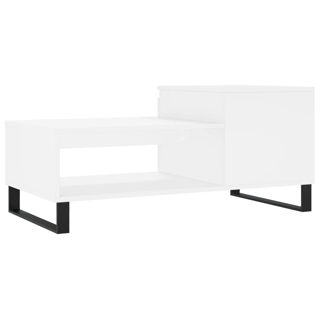 Stolić za kavu bijeli 100 x 50 x 45 cm od konstruiranog drva