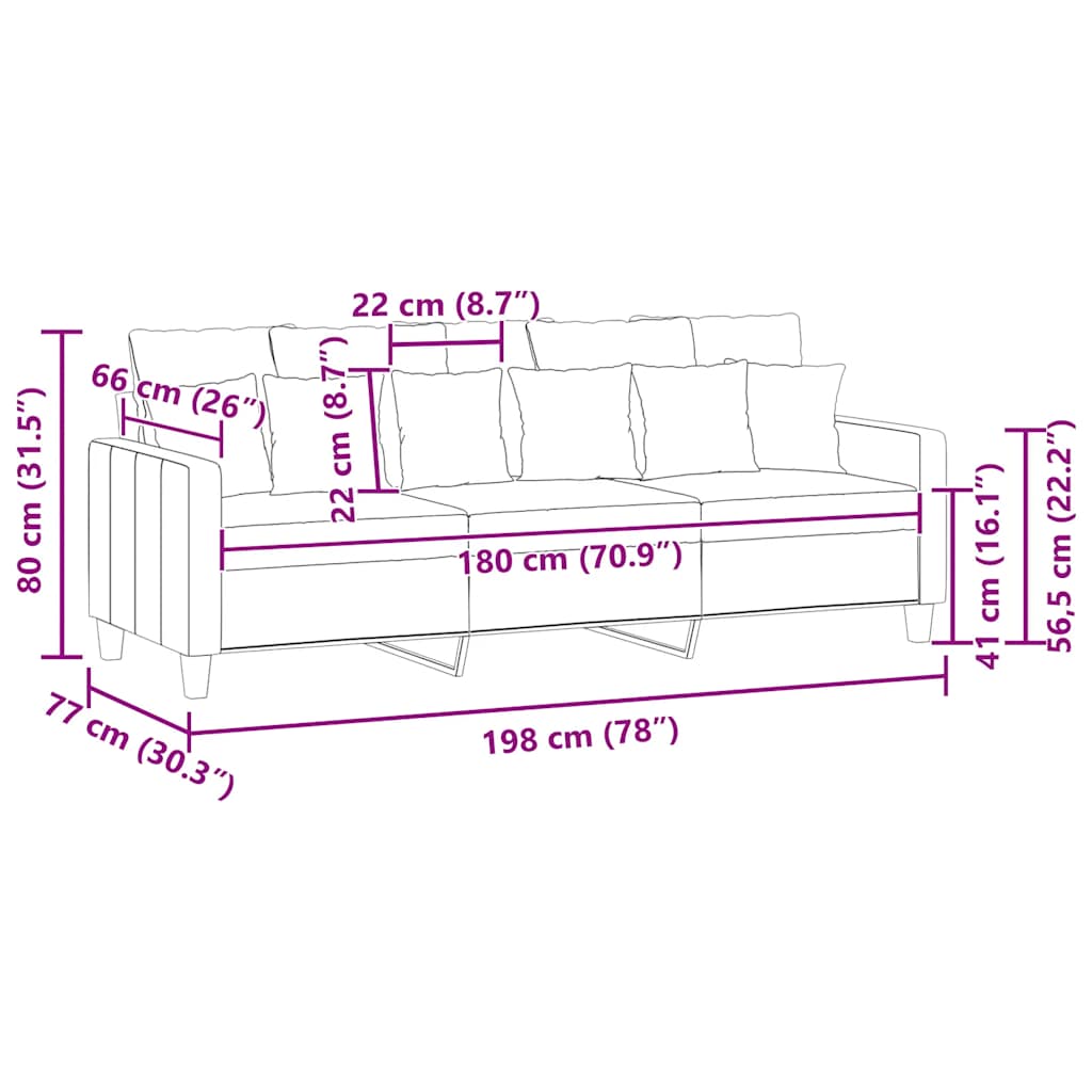 Trosjed od tkanine krem 180 cm