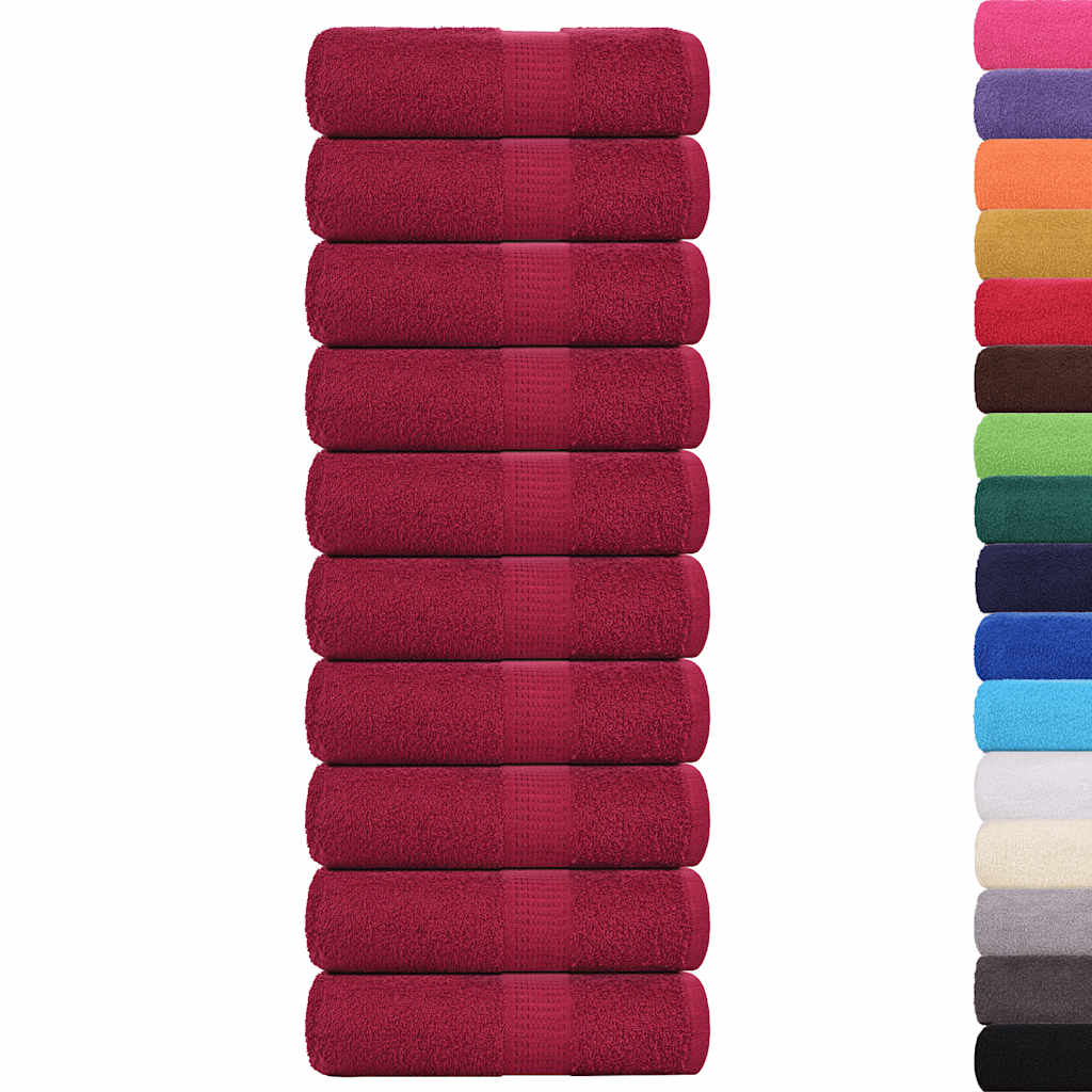 Ručnici za goste FROGN 10 kom. Bordo 30x50 cm 360 g/m²