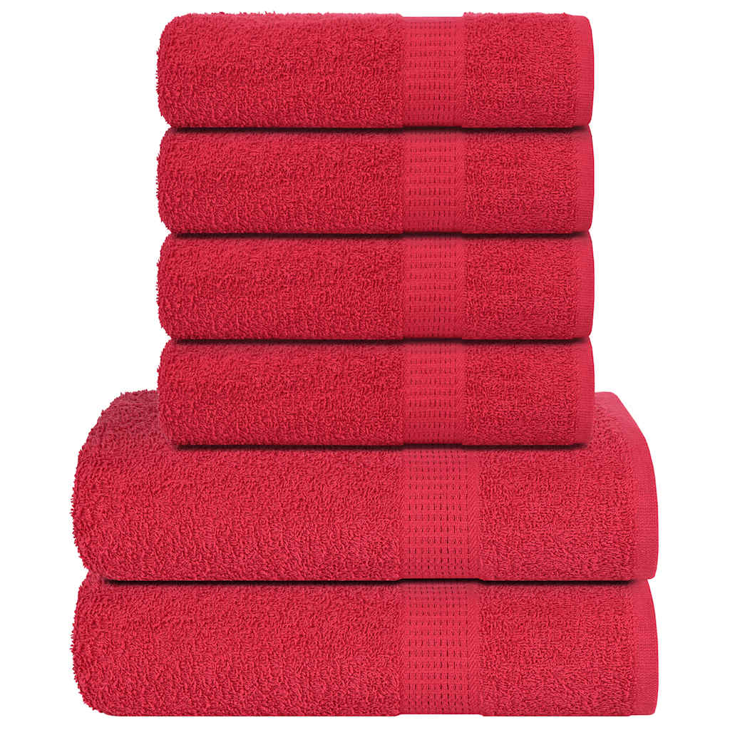 Set ručnika od 6 dijelova FROGN crveni 360 g/m²