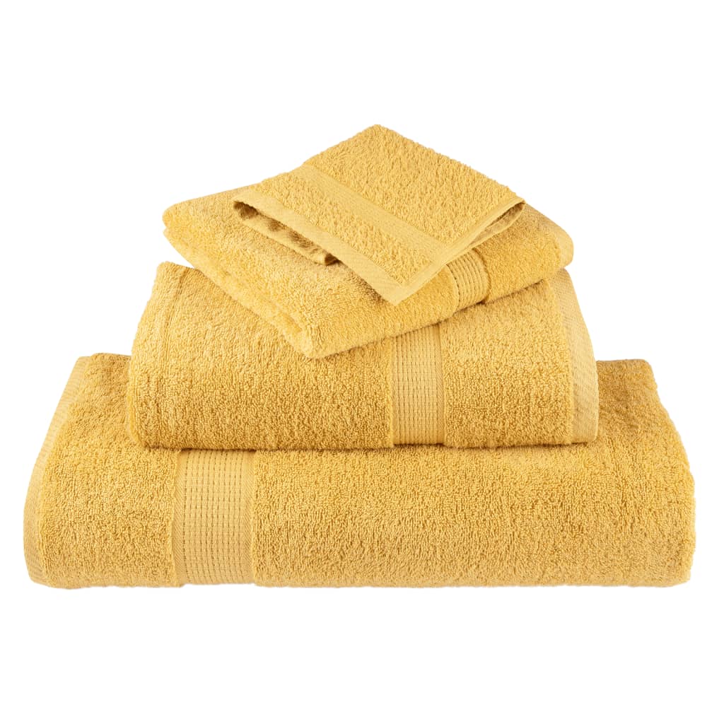 Premium ručnici za pranje SOLUND 4 kom zlatne boje 30x30 cm 600 g/m²