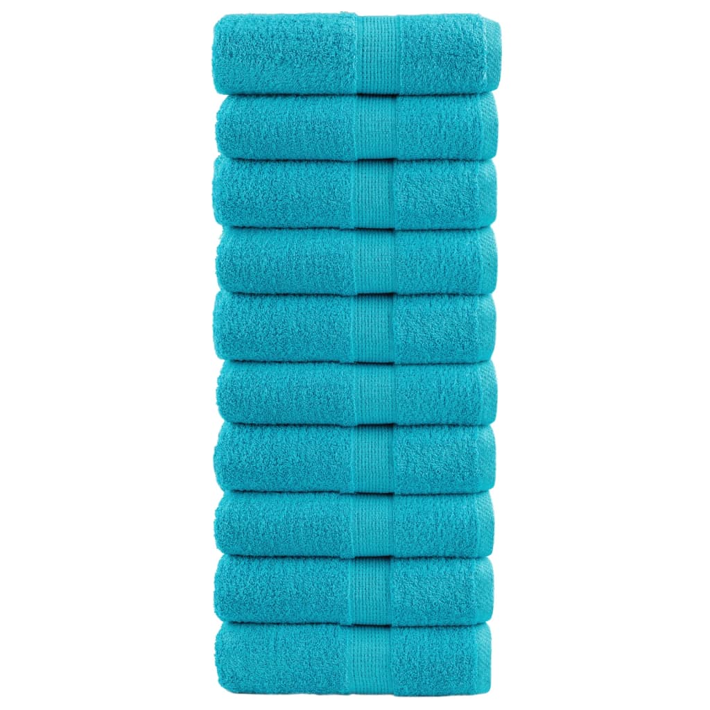 Premium ručnici za pranje SOLUND 10 kom. tirkizne 30x30 cm 600 g/m²