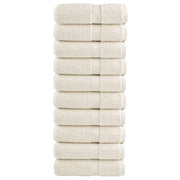 Premium ručnici za pranje SOLUND 10 kom. krem boje 30x30 cm 600 g/m²