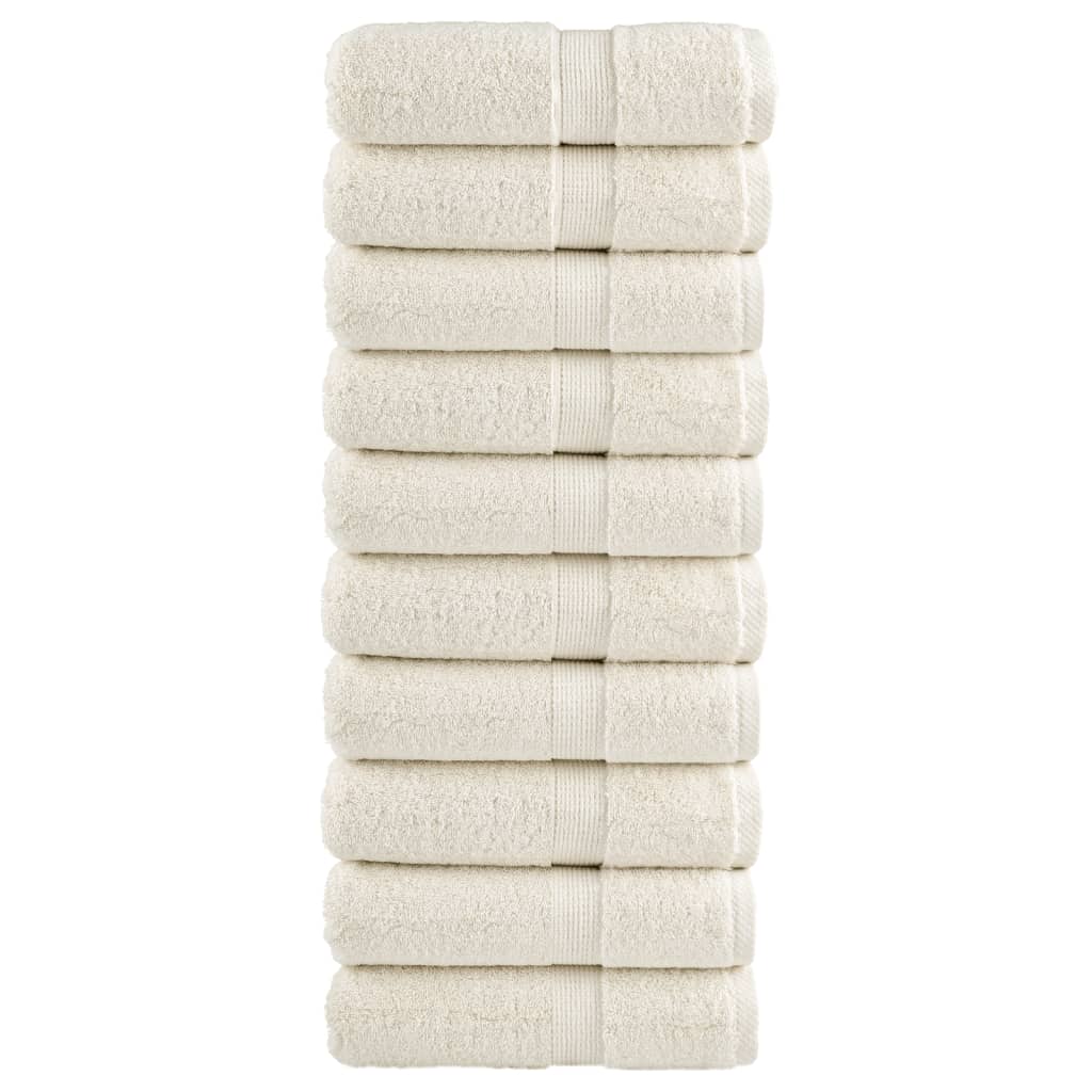 Premium ručnici za pranje SOLUND 10 kom. krem boje 30x30 cm 600 g/m²