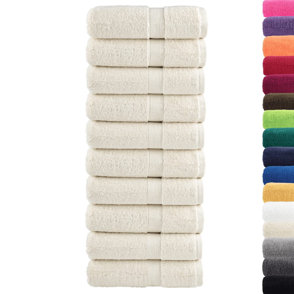 Premium ručnici za goste SOLUND 10 kom. krem boje 30x50 cm 600 g/m²