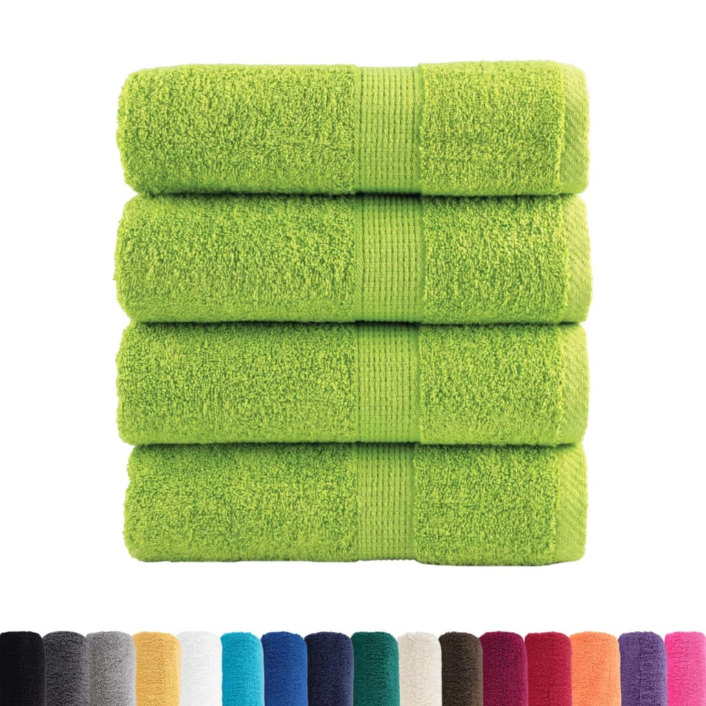 Premium ručnici za goste SOLUND 4 kom. zelene boje jabuke 30x50 cm 600 g/m²