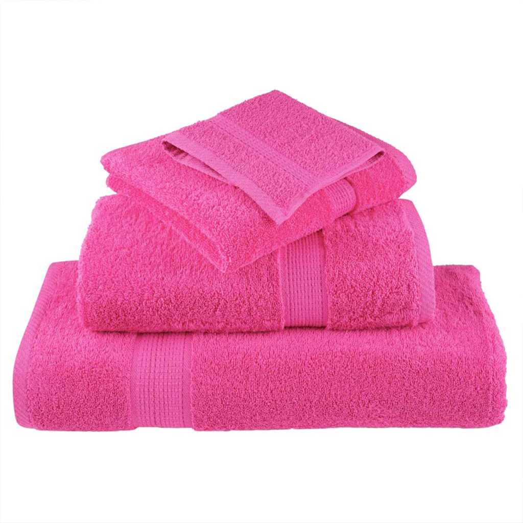 Ručnik za Goste SOLUND 4 pcs Ružičasta 15 x 21 cm 550 gsm