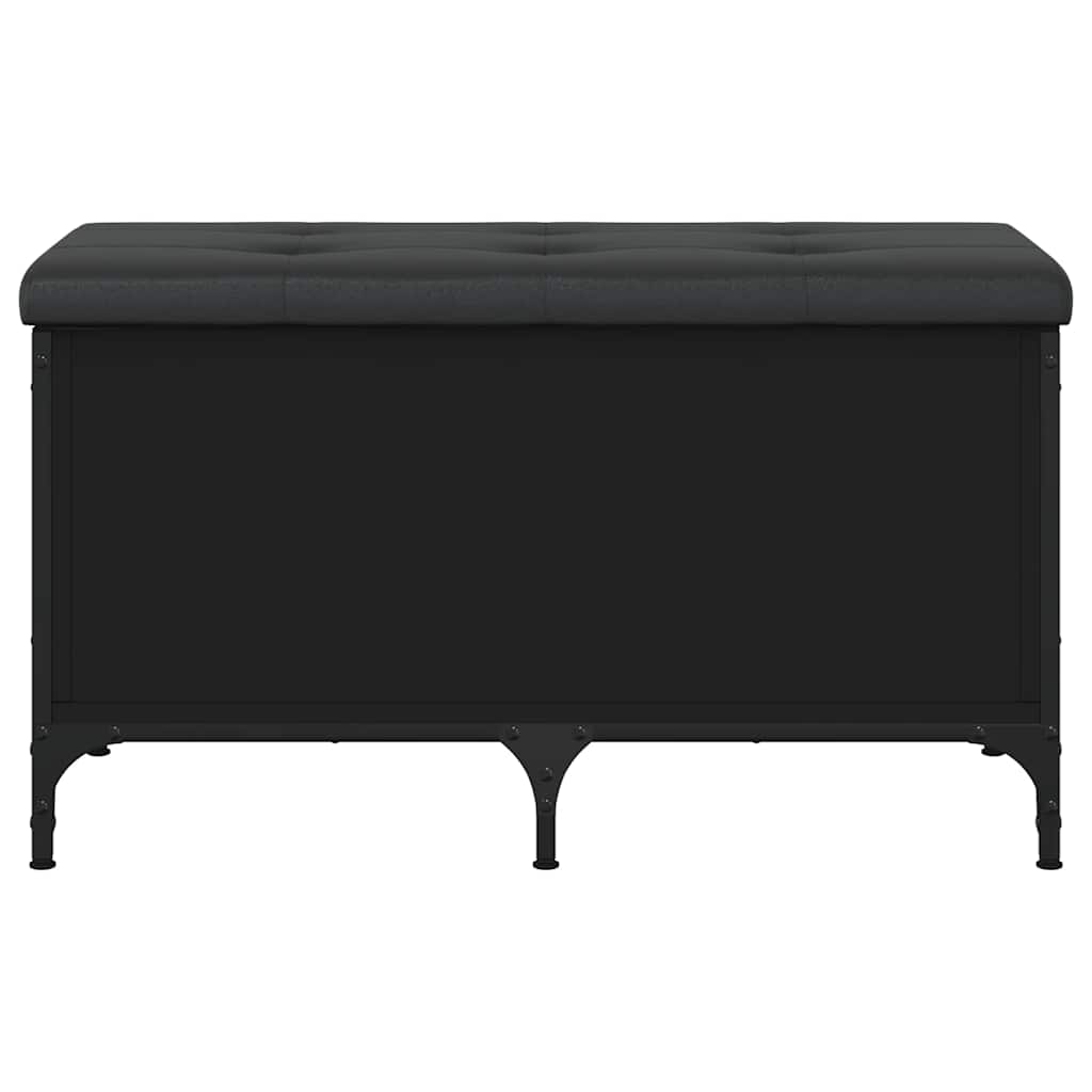 Klupa za pohranu crna 82 x 42 x 45 cm od konstruiranog drva