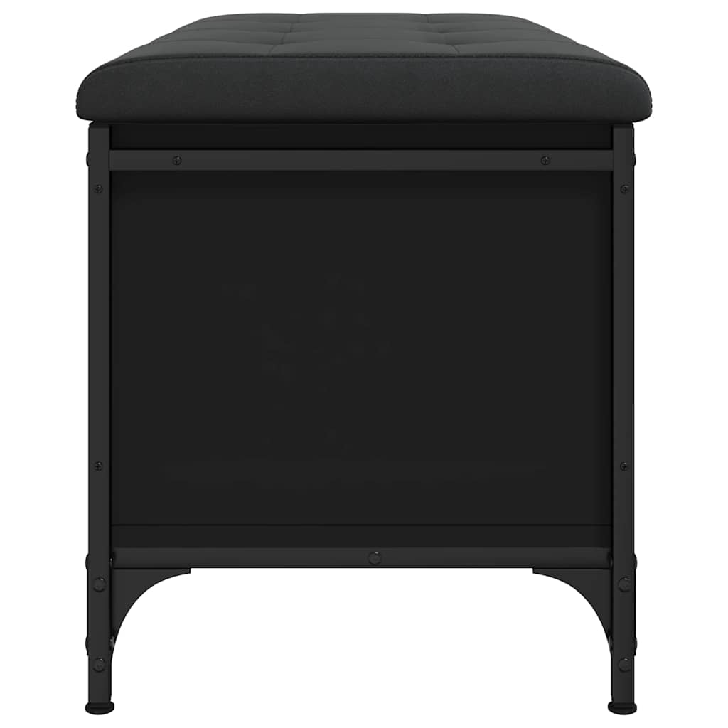 Klupa za pohranu crna 82 x 42 x 45 cm od konstruiranog drva