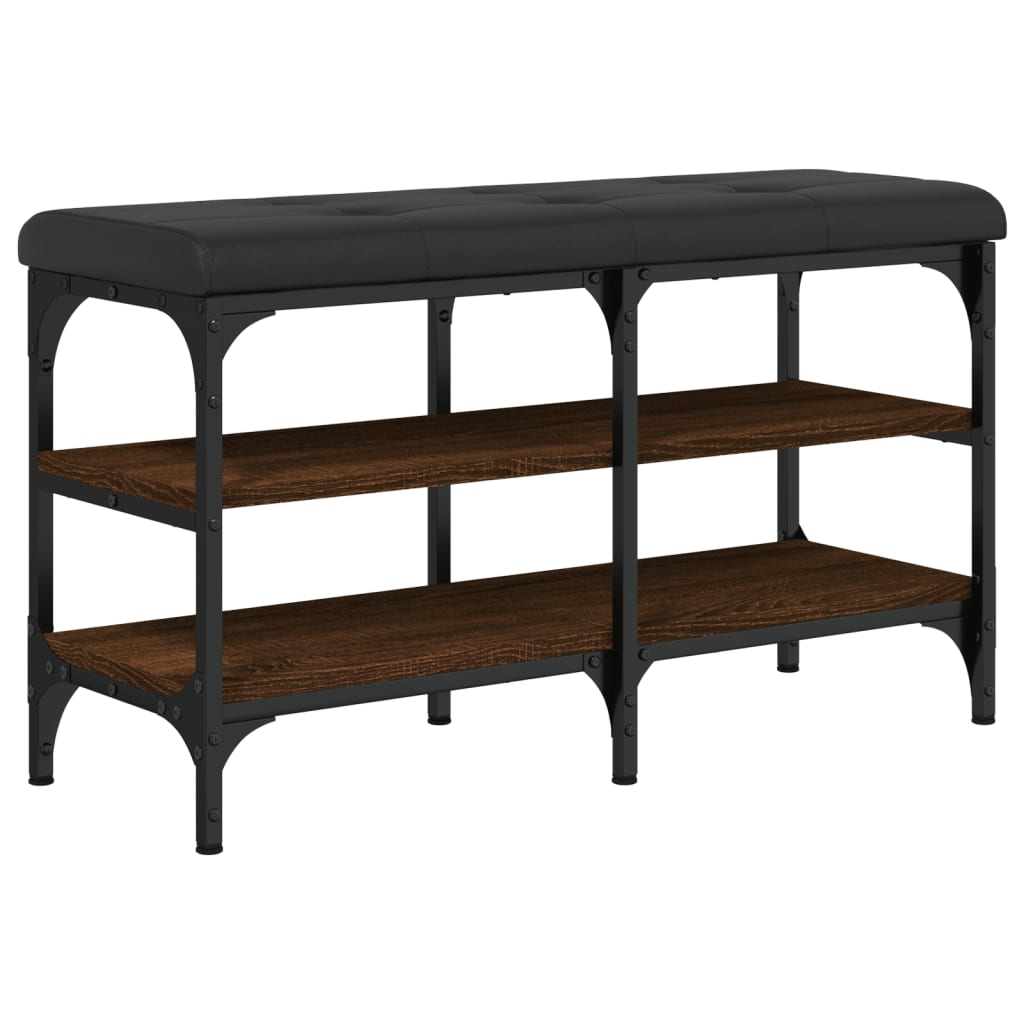 Klupa za cipele smeđa boja hrasta 82x32x47 cm konstruirano drvo