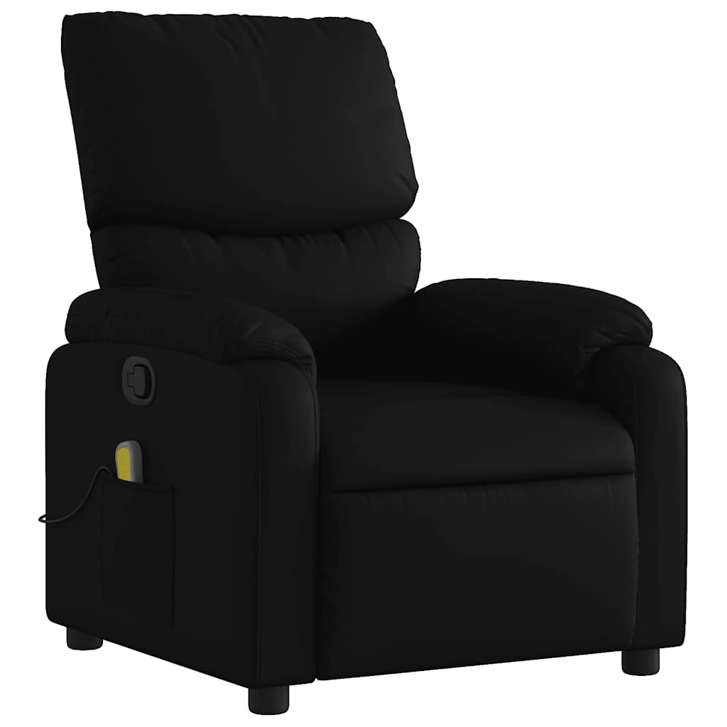 Masažna fotelja za odmor, crna, umjetna koža