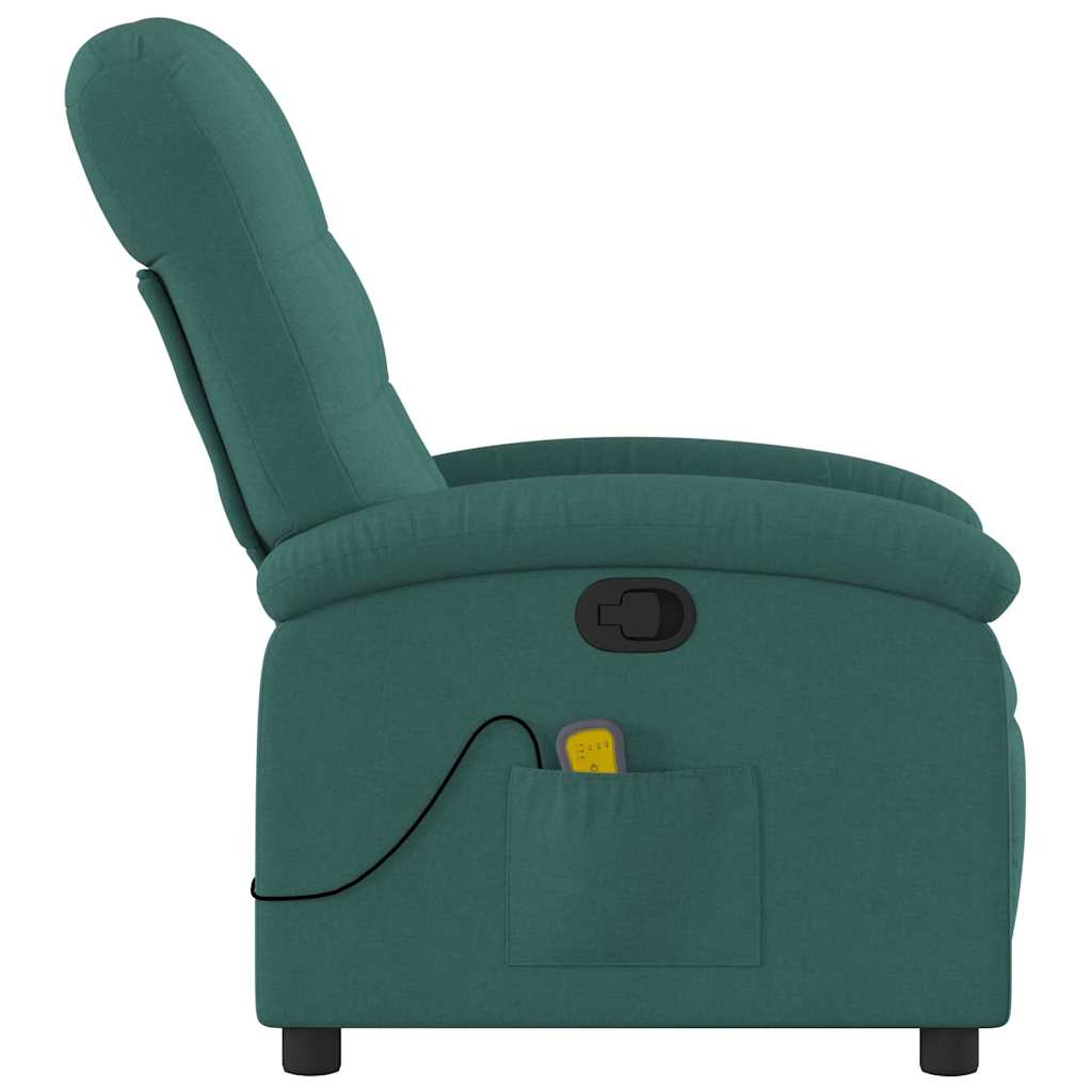 Masažna fotelja od tamnozelene tkanine