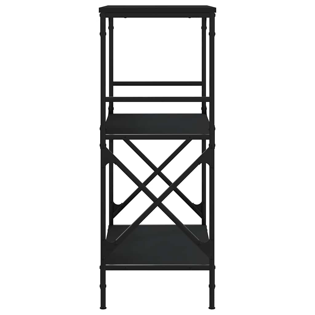 Regal za knjige s 3 razine crni 59x35x90,5 cm konstruirano drvo