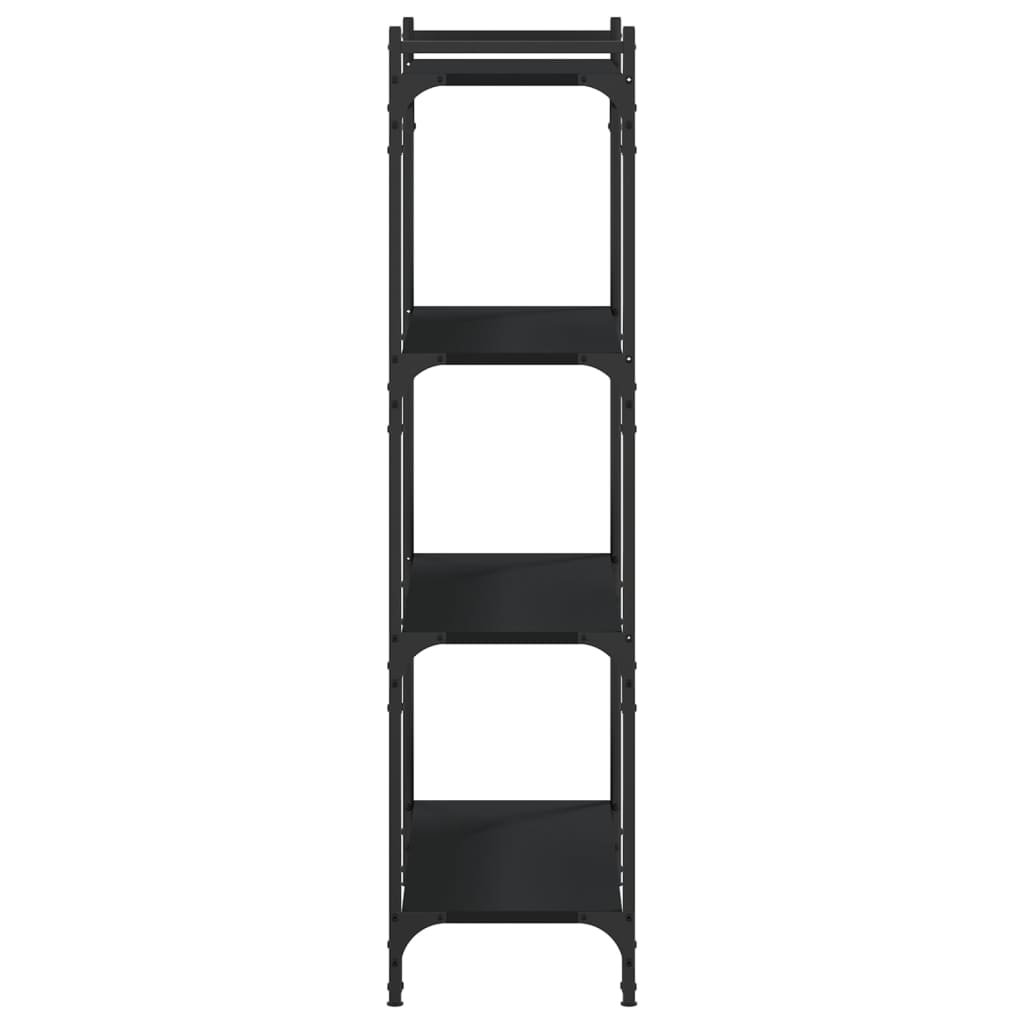 Regal za knjige s 4 razine crni 80x30x120 cm konstruirano drvo
