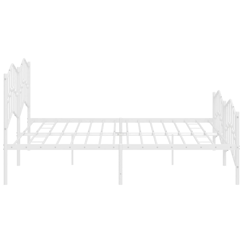 Metalni okvir kreveta uzglavlje i podnožje bijeli 193 x 203 cm