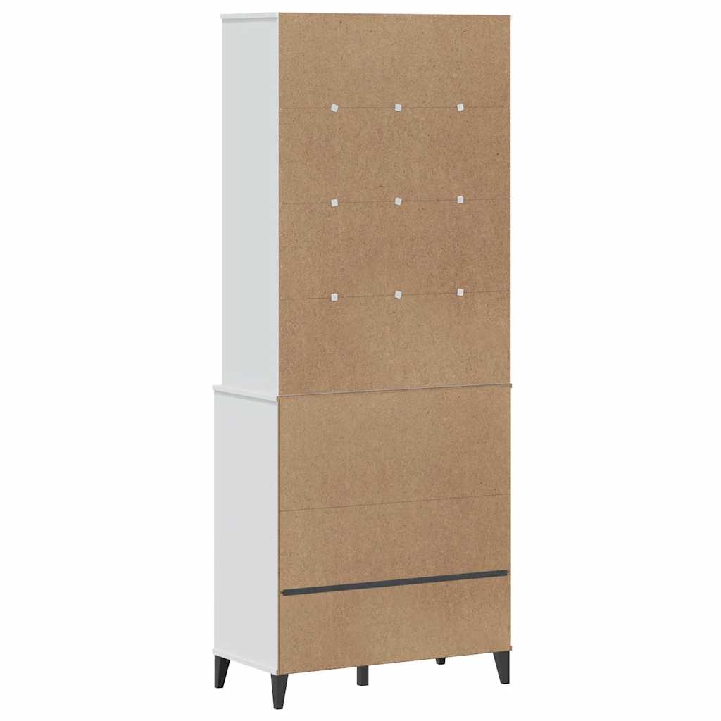 Visoka komoda VIKEN bijela 80 x 40 x 200 cm od masivne borovine