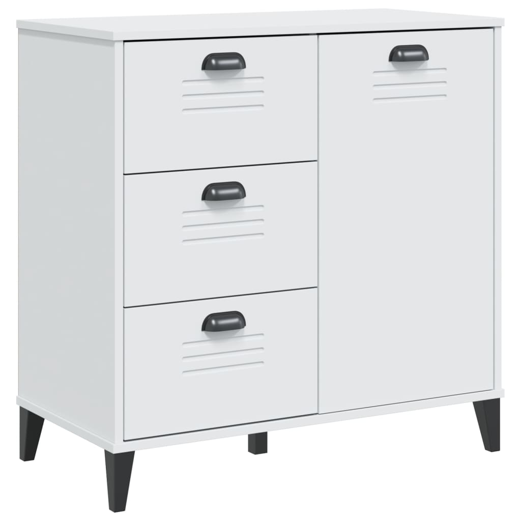 Visoka komoda VIKEN bijela 80 x 40 x 190 cm od masivne borovine