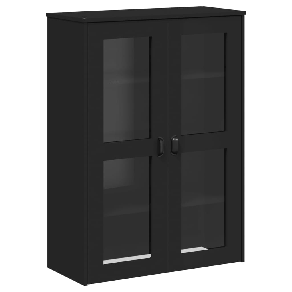 Visoka komoda VIKEN crna 80 x 40 x 190 cm od masivne borovine