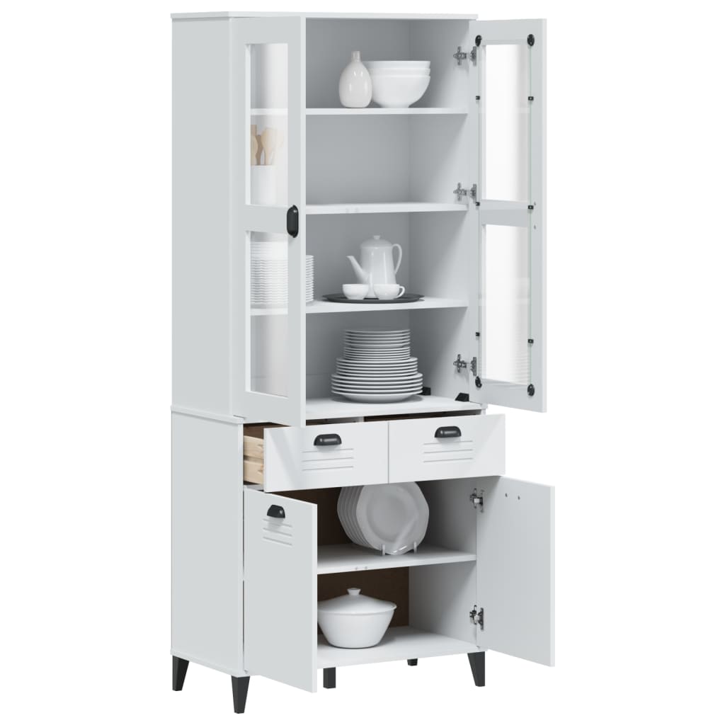 Visoka komoda VIKEN bijela 80 x 40 x 190 cm od masivne borovine