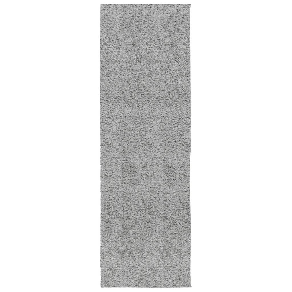 Čupavi tepih PAMPLONA s visokim vlaknima moderni sivi 80x250 cm