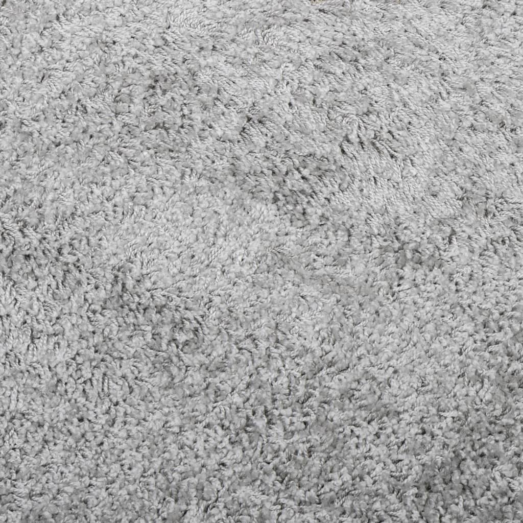 Čupavi tepih PAMPLONA s visokim vlaknima moderni sivi 80x250 cm