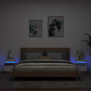 Noćni ormarići s LED svjetlima 2 kom bijeli 40 x 39 x 48,5 cm