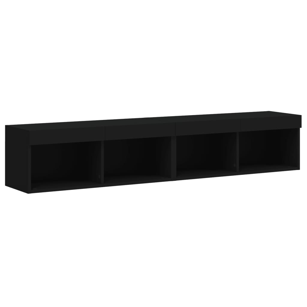 TV ormarići s LED svjetlima 2 kom crni 80x30x30 cm