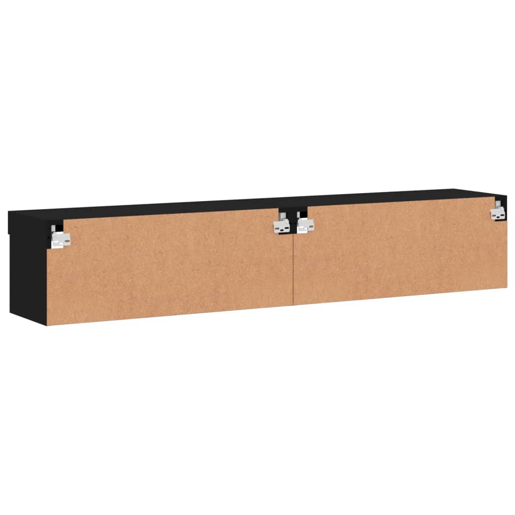 TV ormarići s LED svjetlima 2 kom crni 80x30x30 cm