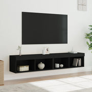 TV ormarići s LED svjetlima 2 kom crni 80x30x30 cm