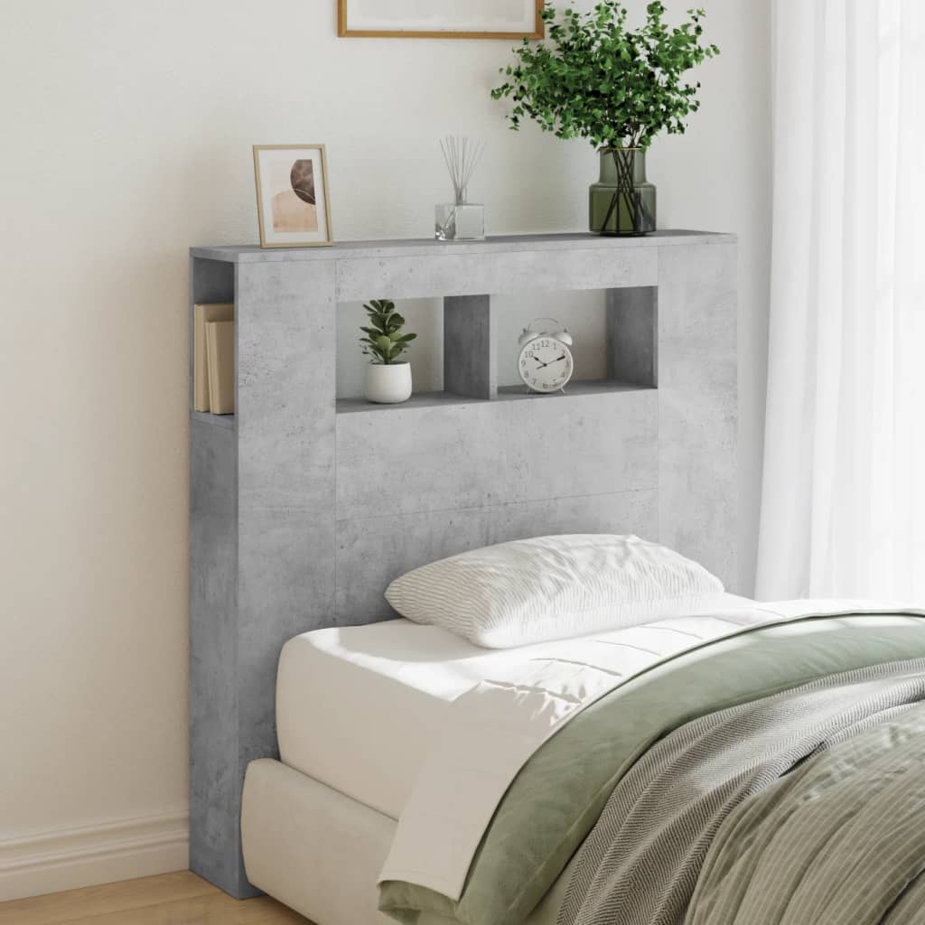 LED uzglavlje siva boja betona 100x18,5x103,5 cm
