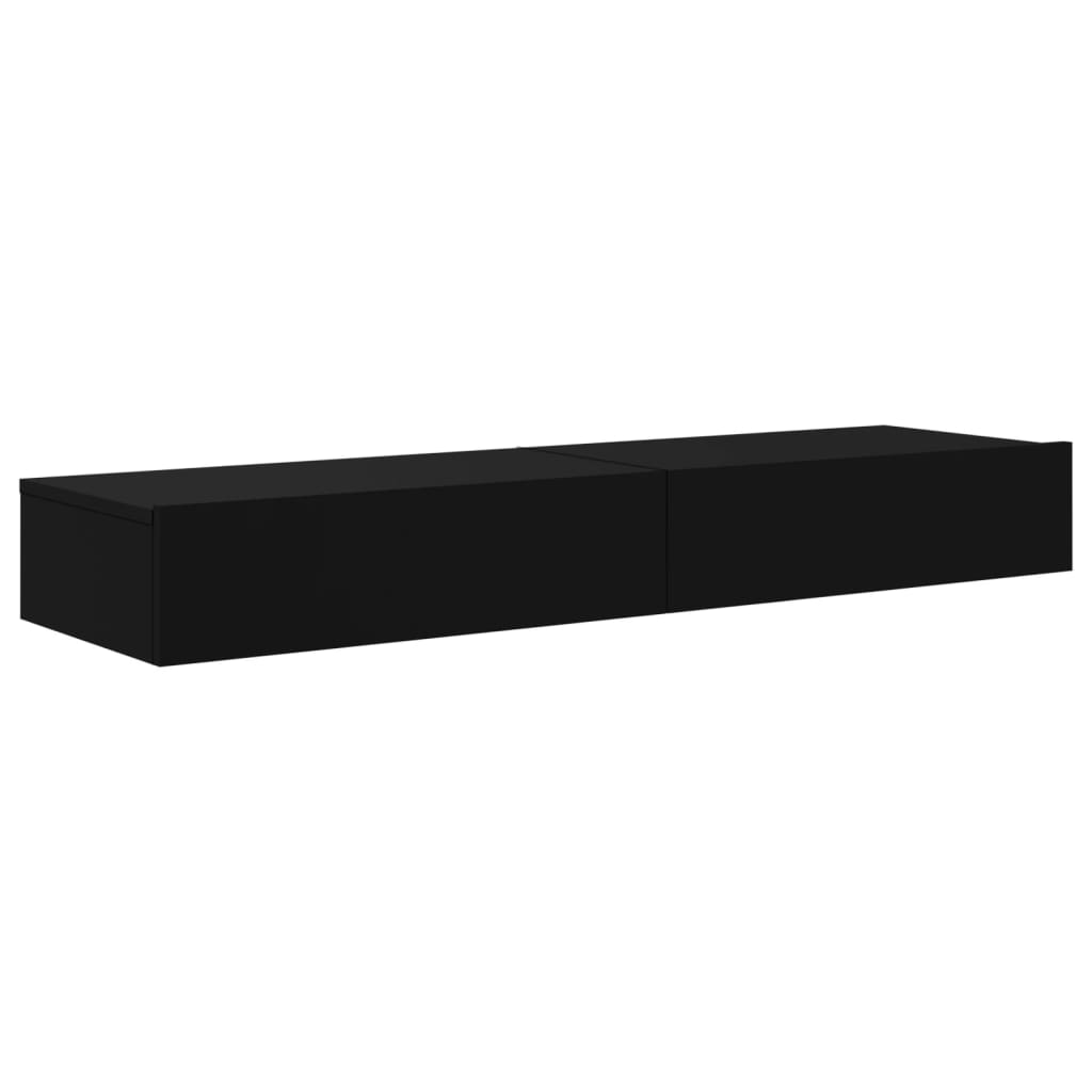 TV ormarići s LED svjetlima 2 kom crni 60 x 35 x 15,5 cm