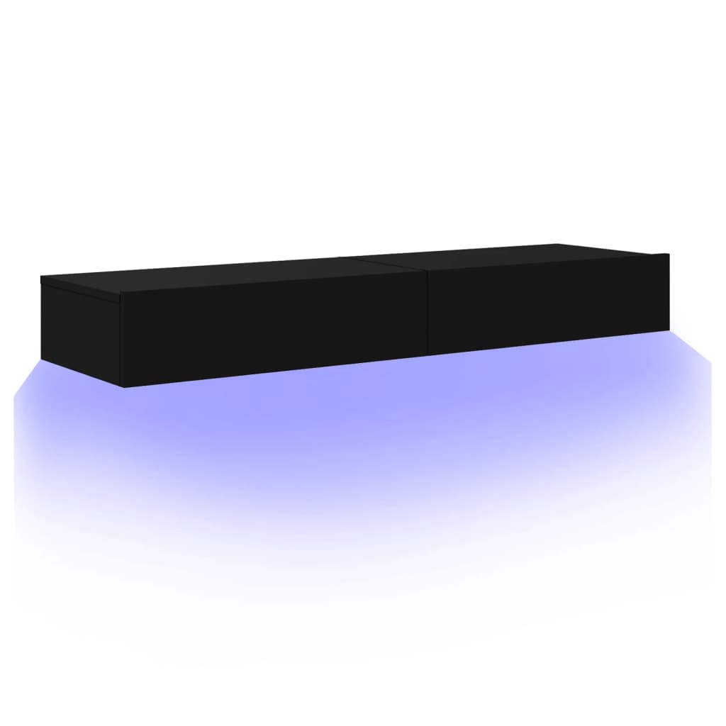 TV ormarići s LED svjetlima 2 kom crni 60 x 35 x 15,5 cm